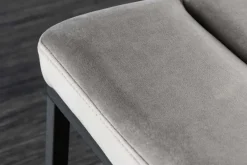 Design Sitzbank PETIT BEAUTÉ 80cm grau Samt schwarzes Gestell