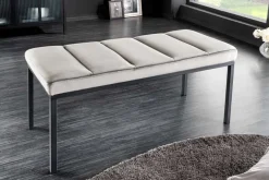 Design Sitzbank PETIT BEAUTÉ 80cm grau Samt schwarzes Gestell
