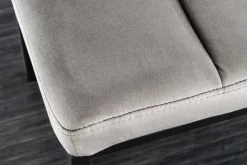 Design Sitzbank PETIT BEAUTÉ 80cm grau Samt schwarzes Gestell