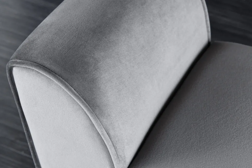 Design Sitzbank SCARLETT 90cm grau silber Samt