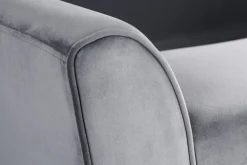 Design Sitzbank SCARLETT 90cm grau silber Samt