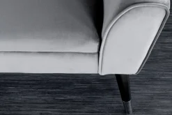 Design Sitzbank SCARLETT 90cm grau silber Samt