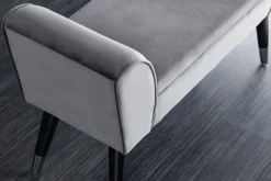 Design Sitzbank SCARLETT 90cm grau silber Samt