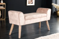 Design Sitzbank SCARLETT 90cm beige coffee Samt