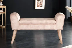 Design Sitzbank SCARLETT 90cm beige coffee Samt