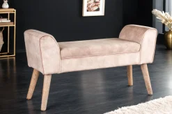 Design Sitzbank SCARLETT 90cm beige coffee Samt