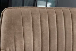 Design Sitzbank TURIN 160cm taupe schwarz Metallbeine mit Armlehne