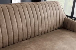 Design Sitzbank TURIN 160cm taupe schwarz Metallbeine mit Armlehne