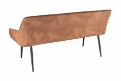 Design Sitzbank TURIN 160cm braun schwarz Metallbeine mit Armlehne