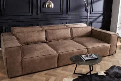 Design 3-Sitzer Sofa BOSSA NOVA 260cm antik taupe Microfaser Couch Wohnzimmer