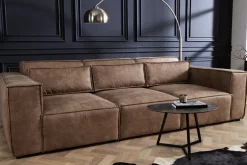 Design 3-Sitzer Sofa BOSSA NOVA 260cm antik taupe Microfaser Couch Wohnzimmer