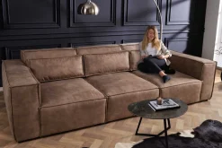 Design 3-Sitzer Sofa BOSSA NOVA 260cm antik taupe Microfaser Couch Wohnzimmer