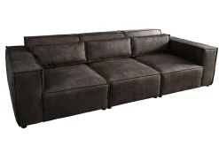 Design 3-Sitzer Sofa BOSSA NOVA 260cm antik dunkelgrau Microfaser Couch Wohnzimmer