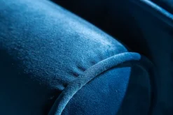Design 3-Sitzer Sofa COZY VELVET 220cm petrol blau Samt Federkern Lounge