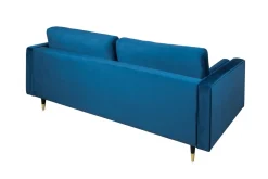 Design 3-Sitzer Sofa COZY VELVET 220cm petrol blau Samt Federkern Lounge