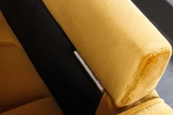 Design 3-Sitzer Sofa COZY VELVET 220cm senfgelb Samt Federkern