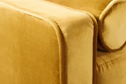 Design 3-Sitzer Sofa COZY VELVET 220cm senfgelb Samt Federkern