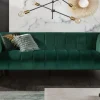Design 3-Sitzer Sofa NOBLESSE 225cm smaragdgrün Samt Federkern goldene Metallfüße