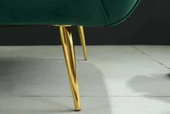 Design 2-Sitzer Sofa NOBLESSE 165cm smaragdgrün Samt Federkern goldene Metallfüße