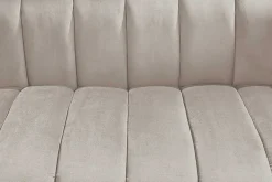 Design 2-Sitzer Sofa NOBLESSE 165cm champagner Samt schwarze Metallfüße Federkern