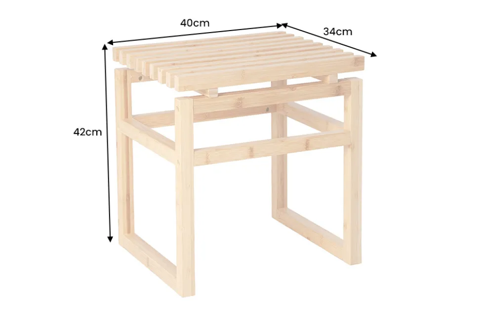 Design Sitzhocker LAGOON SPA 40cm Bambusholz Badhocker