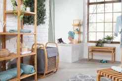 Design Sitzhocker LAGOON SPA 40cm Bambusholz Badhocker