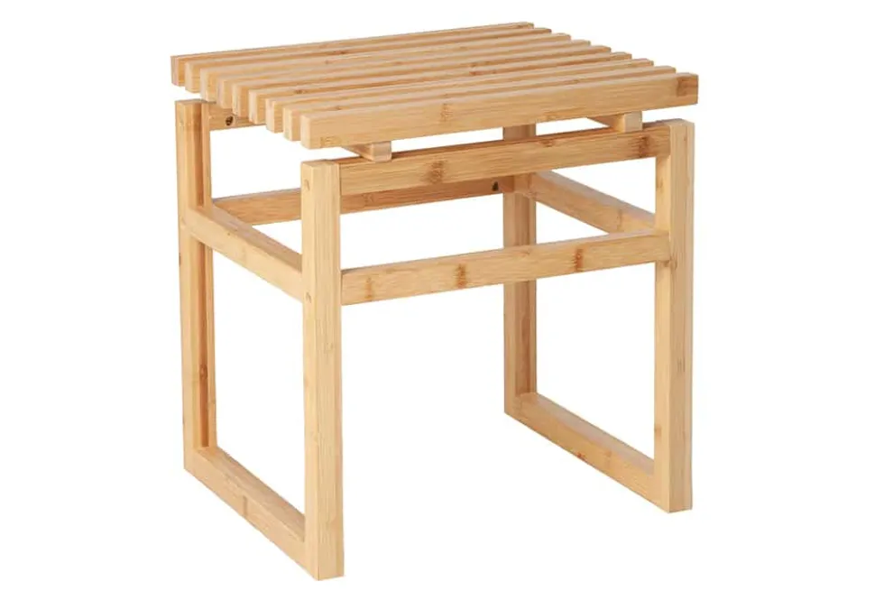 Design Sitzhocker LAGOON SPA 40cm Bambusholz Badhocker