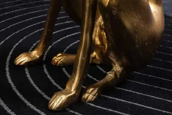 Design Skulptur GREYHOUND 70cm gold Metall Aluminium Windhund Figur