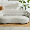 Design Sofa GATSBY 230cm greige Chenille Federkern 3-Sitzer Couch Rundum-Bezug
