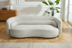 Design Sofa GATSBY 230cm greige Chenille Federkern 3-Sitzer Couch Rundum-Bezug