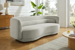 Design Sofa GATSBY 230cm greige Chenille Federkern 3-Sitzer Couch Rundum-Bezug