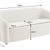 Design Sofa VOGUE 200cm beige Chenille Cremona 3-Sitzer Couch mit Nosagfederung