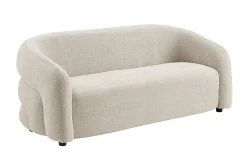 Design Sofa VOGUE 200cm beige Chenille Cremona 3-Sitzer Couch mit Nosagfederung