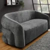 Design Sofa VOGUE 200cm grau Chenille Cremona 3-Sitzer Couch mit Nosagfederung