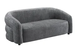 Design Sofa VOGUE 200cm grau Chenille Cremona 3-Sitzer Couch mit Nosagfederung