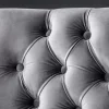 Design Sofabank CASTLE DELUXE 165cm grau Samt Löwenkopf Chesterfield Barock