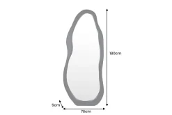 Design Spiegel ORGANIC 180cm schwarz Standspiegel Wandspiegel abgerundeter Rahmen