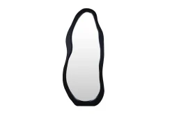 Design Spiegel ORGANIC 180cm schwarz Standspiegel Wandspiegel abgerundeter Rahmen