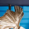 Design Stehlampe GINKGO 122cm schwarz Stoffschirm gold Metall handmade Marmor-Fuß