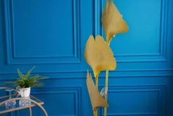 Design Stehlampe GINKGO 160cm gold Metall