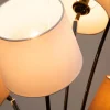 Design Stehlampe LEVELS 176cm weiß beige braun mit 5 Leinenschirmen