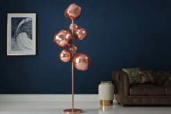 Design Stehlampe LIQUID DIAMOND 170cm kupfer Glas Stahl sieben Schirme Kugelleuchte