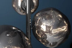 Design Stehlampe LIQUID DIAMOND 170cm smoke Glas Stahl sieben Schirme Kugelleuchte