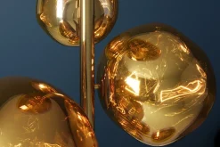 Design Stehlampe LIQUID DIAMOND 170cm gold Glas Stahl sieben Schirme Kugelleuchte