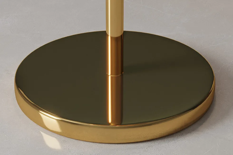 Design Stehlampe LIQUID DIAMOND 170cm gold Glas Stahl sieben Schirme Kugelleuchte