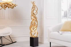 Design Stehleuchte VIGNE 150cm natur recyceltes Massivholz handmade