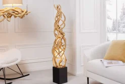 Design Stehleuchte VIGNE 150cm natur recyceltes Massivholz handmade