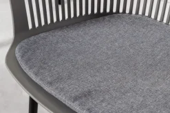Design Stuhl AIRE grau Kunststoff Stahlgestell Indoor Outdoor inkl. Kissen