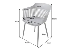 Design Stuhl AIRE grau Kunststoff Stahlgestell Indoor Outdoor inkl. Kissen