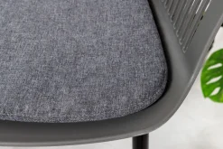 Design Stuhl AIRE grau Kunststoff Stahlgestell Indoor Outdoor inkl. Kissen